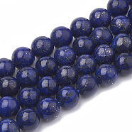 Natural Lapis Lazuli Beads Strands, Dyed, Round, 8mm, Hole: 1mm, about 45~48pcs/strand, 14.96 inch(G-S295-18-8mm)