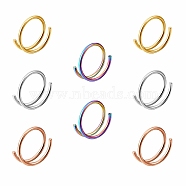 8Pcs 4 Colors Double Nose Ring for Single Piercing, Spiral 316 Surgical Stainless Steel Nose Ring for Women, Piercing Body Jewelry, Mixed Color, Inner Diameter: 8mm, 2pcs/color(AJEW-SZ0002-20)