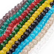 Handmade Glass Beads, Faceted Rondelle, Mixed Color, 10x7mm, Hole: 1mm, about 70~72pcs/strand(GR10mmY-M2)