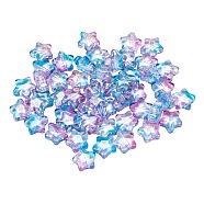 Spray Painted Transparent Glass Beads, Star, Colorful, 8x8.5x4mm, Hole: 1mm, 30pcs/bag(GLAA-FS0001-01A)