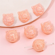 Opaque Acrylic Beads, Cat, Light Salmon, 18x17mm, Hole: 2mm, 5pcs/bag(PW-WG15873-06)
