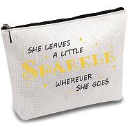 Polycotton Custom Canvas Storage Bags, Metal Zipper Pouches, Rectangle with Pattern, Word, 18x25cm(ABAG-WH0029-081)