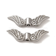 Non-Tarnish 304 Stainless Steel Beads, Wings, Stainless Steel Color, 6x21.5x3mm, Hole: 1.5mm(STAS-K285-34P)