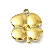 Ion Plating(IP) 304 Stainless Steel Pendants, Real 18K Gold Plated, Clover, 18.5x15x3mm, Hole: 1.8mm(STAS-B058-29G-05)