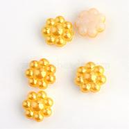 ABS Plastic Imitation Pearl Cabochons, Flower, Goldenrod, 9.5x10x4mm, about 1000pcs/bag(OACR-S008-Z32)