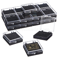 Plastic Badge Storage Gift Box, with Black EVA Sponge Inside, Square, 4.9x4.25x1.7cm(CON-WH0099-06E)