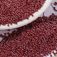 MIYUKI Round Rocailles Beads, Japanese Seed Beads, 15/0, (RR425) Opaque Cadillac Red Luster, 15/0, 1.5mm, Hole: 0.7mm, about 27777pcs/50g(SEED-X0056-RR0425)