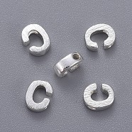 Brass Charms, Letter, Letter.C, 6x4.5x2mm, Hole: 1mm(KK-P081-C-S)