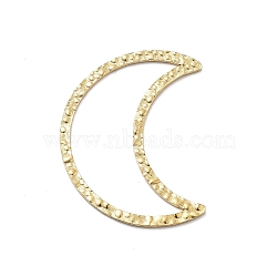 304 Stainless Steel Textured Linking Rings, Real 18K Gold Plated, Moon, 30x25x1mm, Inner Diameter: 26x5mm(STAS-Z091-07G-01)