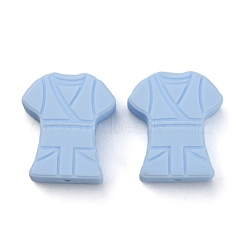 Food Grade Eco-Friendly Silicone Beads, Chewing Beads For Teethers, DIY Nursing Necklaces Making, Female nurse Clothes, Light Sky Blue, 25x22x8mm, Hole: 2.5mm(FIND-WH0125-19G)