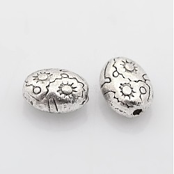 Tibetan Style Alloy Beads, Cadmium Free & Nickel Free & Lead Free, Antique Silver, 8x6x4.1mm, Hole: 1mm(LF0559Y-NF)