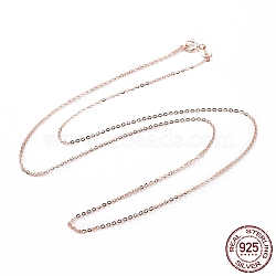 925 Sterling Silver Cable Chains Necklace for Women, Rose Gold, 17.72 inch(45cm)(STER-I021-08B-RG)