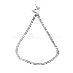 Non-Tarnish 304 Stainless Steel Herringbone Chain Necklace, Stainless Steel Color, 15.75 inch(40cm)(NJEW-D045-11P)