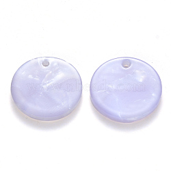 Cellulose Acetate(Resin) Pendants, Flat Round, Lavender, 17x3mm, Hole: 1.2mm(KY-S161-018A-07)