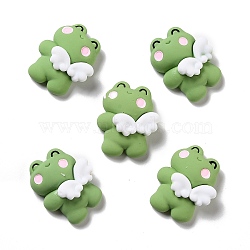 Opaque Resin Cabochons, Frog, Green, 25x20x9mm(RESI-C012-24)