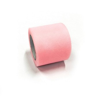Deco Mesh Ribbons, Tulle Fabric, Tulle Roll Spool Fabric For Skirt Making, Pearl Pink, 2 inch(5cm), about 25yards/roll(22.86m/roll)