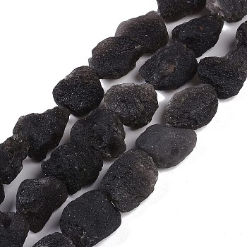 Natural Tektite Beads Strands, Nuggets, 25~33x19.5~20.5x16.5~19mm, Hole: 1.2mm, about 16pcs/strand, 16.34''(41.5cm)