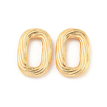 Brass Linking Rings, Textured Oval, Real 18K Gold Plated, 16.5x11x3mm, Inner Diameter: 10x4.5mm