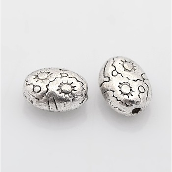 Tibetan Style Alloy Beads, Cadmium Free & Nickel Free & Lead Free, Antique Silver, 8x6x4.1mm, Hole: 1mm