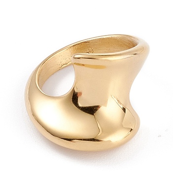 Ion Plating(IP) Unisex 304 Stainless Steel Finger Rings, Golden, Size 7, 3.5~16.5mm , Inner Diameter: 17.3mm,