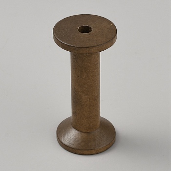 Wood Thread Bobbins, for Embroidery and Sewing Machines, Coconut Brown, 75x35mm