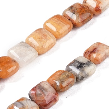 Natural Crazy Agate Beads Strands, Square, 8.5x8.5x5mm, Hole: 1.6mm, about 50pcs/strand, 16.34''(41.5cm)