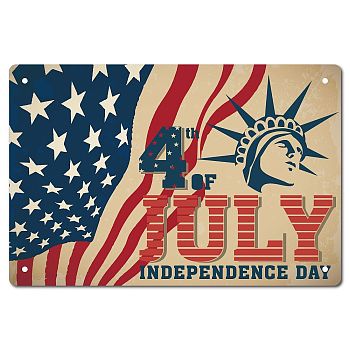 Rectangle Metal Iron Sign Poster, for Home Wall Decoration, Flag Pattern, 300x200x0.5mm