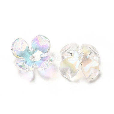 Transparent Acrylic Flower Bead Caps(X-MACR-C009-15)-2