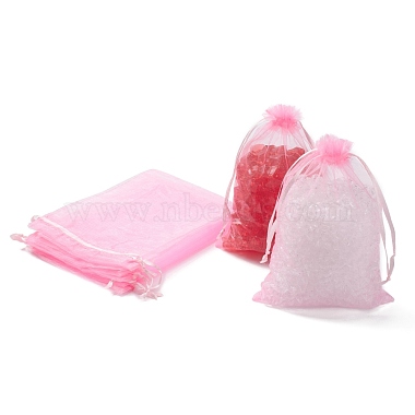 Pink Rectangle Organza Bags