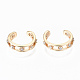 Brass Micro Pave Clear Cubic Zirconia Cuff Earrings(KK-S356-152G-NF)-1