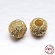 Real 18K Gold Plated Rondelle 925 Sterling Silver Textured Beads(STER-M101-02-8mm)-1