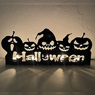 Halloween Theme Iron Candle Holder, Round Tealight Candlestick, Pumpkin, 6x29.5x12.5cm(HAWE-PW0001-266B)