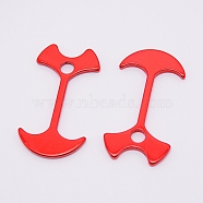 Aluminum Alloy Fishbone Tent Stakes Pegs, Lengthen Deck Nail, Anchor Stopper Guyline Tensioner, Camping Accessories, Red, 67x36x4mm, Hole: 7.5mm(FIND-WH0064-37)
