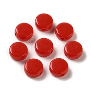 Opaque Acrylic Beads, Flat Round, FireBrick, 10x5mm, Hole: 1.8mm, about 1500pcs/500g(MACR-S377-02C)