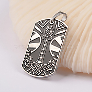 304 Stainless Steel Enamel Pendants, Rectangle, Antique Silver, 40x21.5x2mm, Hole: 5x6.5mm(STAS-O075-02AS)