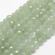 Natural Green Aventurine Beads Strands, Faceted, Round, 6mm, Hole: 1mm, about 61pcs/strand, 14.9 inch~15.1 inch(G-D840-29-6mm)