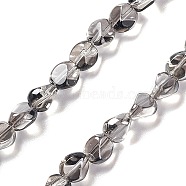 Electroplate Glass Beads Strands, Pearl Luster Plated, Nuggets, Slate Gray, 7x6.5x6mm, Hole: 0.9mm, about 90pcs/strand, 24.41 inch(62cm)(EGLA-L038-PL02)