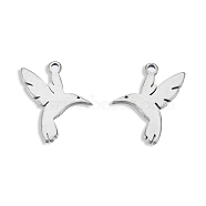 201 Stainless Steel Pendants, Birds, Stainless Steel Color, 16x12x1mm, Hole: 1.2mm(STAS-N098-123P)