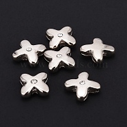 Letter Slider Beads for Watch Band Bracelet Making, Platinum Plated Alloy Crystal Rhinestone Slide Charms, Cadmium Free & Nickel Free & Lead Free, Letter.X, 11~13x9~11.5x4~5mm, Hole: 7.5~8x1mm(X-ALRI-O012-X-NR)