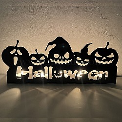 Halloween Theme Iron Candle Holder, Round Tealight Candlestick, Pumpkin, 6x29.5x12.5cm(HAWE-PW0001-266B)