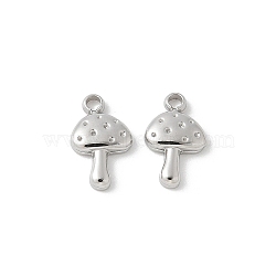 304 Stainless Steel Charms, Mushroom Charms, Anti-Tarnish, Stainless Steel Color, 8.5x5.5x1.5mm, Hole: 1mm(STAS-Z122-30P)