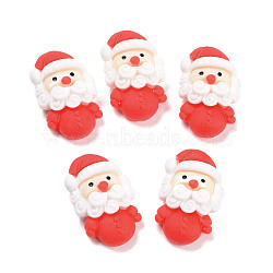 Resin Cabochons, Christmas Theme, Santa Claus, Red, 24x15.5x8.5mm(CRES-D004-07)