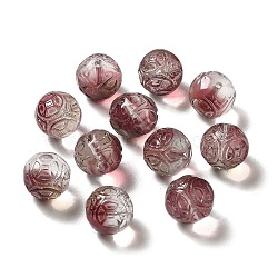 Transparent Glass Beads, Gradient Color, Round, Indian Red, 12.5x12mm, Hole: 1.4mm(GLAA-D025-03F)