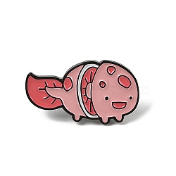 Chubby Salamander Enamel Pins, Alloy Brooches for Backpack Clothes, Pink, 15.5x26.5mm(JEWB-S037-03EB-01)