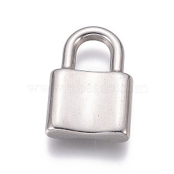 304 Stainless Steel Pendants, Padlock, Stainless Steel Color, 22x15x4mm, Hole: 6.5~7.5mm(A-STAS-H416-86P-C-1)