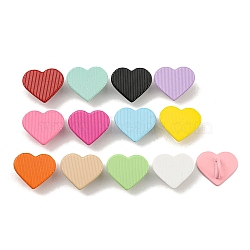 Spray Painted Alloy Slide Charms, Cadmium Free & Nickel Free & Lead Free, Heart, Mixed Color, 17x20x8mm, Hole: 6x5mm(FIND-Z056-02)