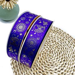 Golden Hot Stamping Butterfly Star Pattern Polyester Ribbons, for DIY Handmade Craft, Hair Bowknots and Gift Decoration, Mauve, 1 inch(25mm), 48 Yards/Roll(PW-WG28749-15)