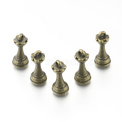 Alloy Pendants, Rook Chess Pieces, Antique Bronze, 18x8mm, Hole: 1.5mm(X-PALLOY-H201-02AB)