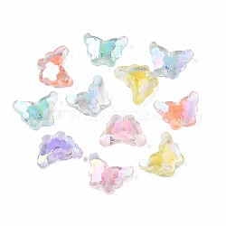 Transparent Acrylic Beads, Bead in Bead, Butterfly, AB Color, Mixed Color, 11x15.5x6mm, Hole: 2mm, about 450pcs/500g(TACR-S135-006)