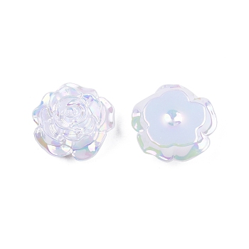 Opaque ABS Plastic Cabochons, Flower, White, 19.5x7.5mm